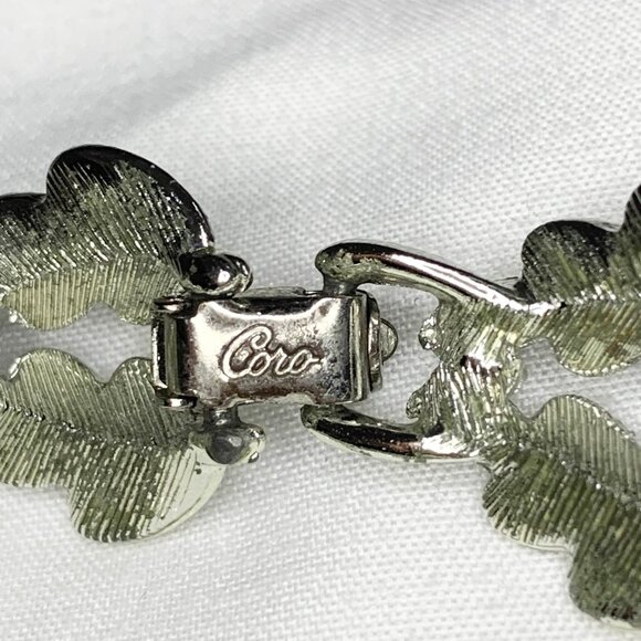 VTG Coro Silver Tone Art Deco Bracelet Statement Piece Costume Jewelry - Picture 4 of 7